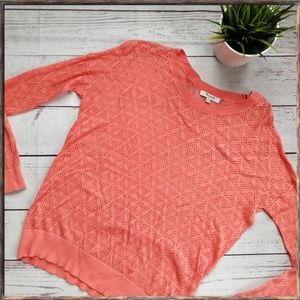 MADEWELL Studio Sweater Diamond Stitch Coral XS